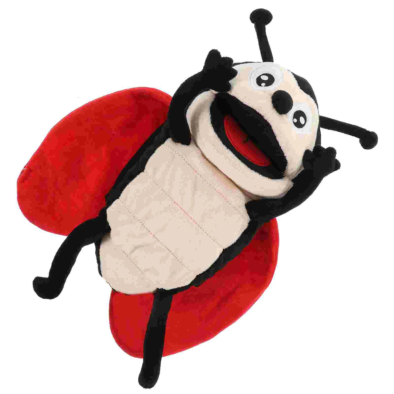 Ladybug Hand Puppet Performance Prop Kids Insect Plush Figure Toys Lovely Emulated Cartoon Animal