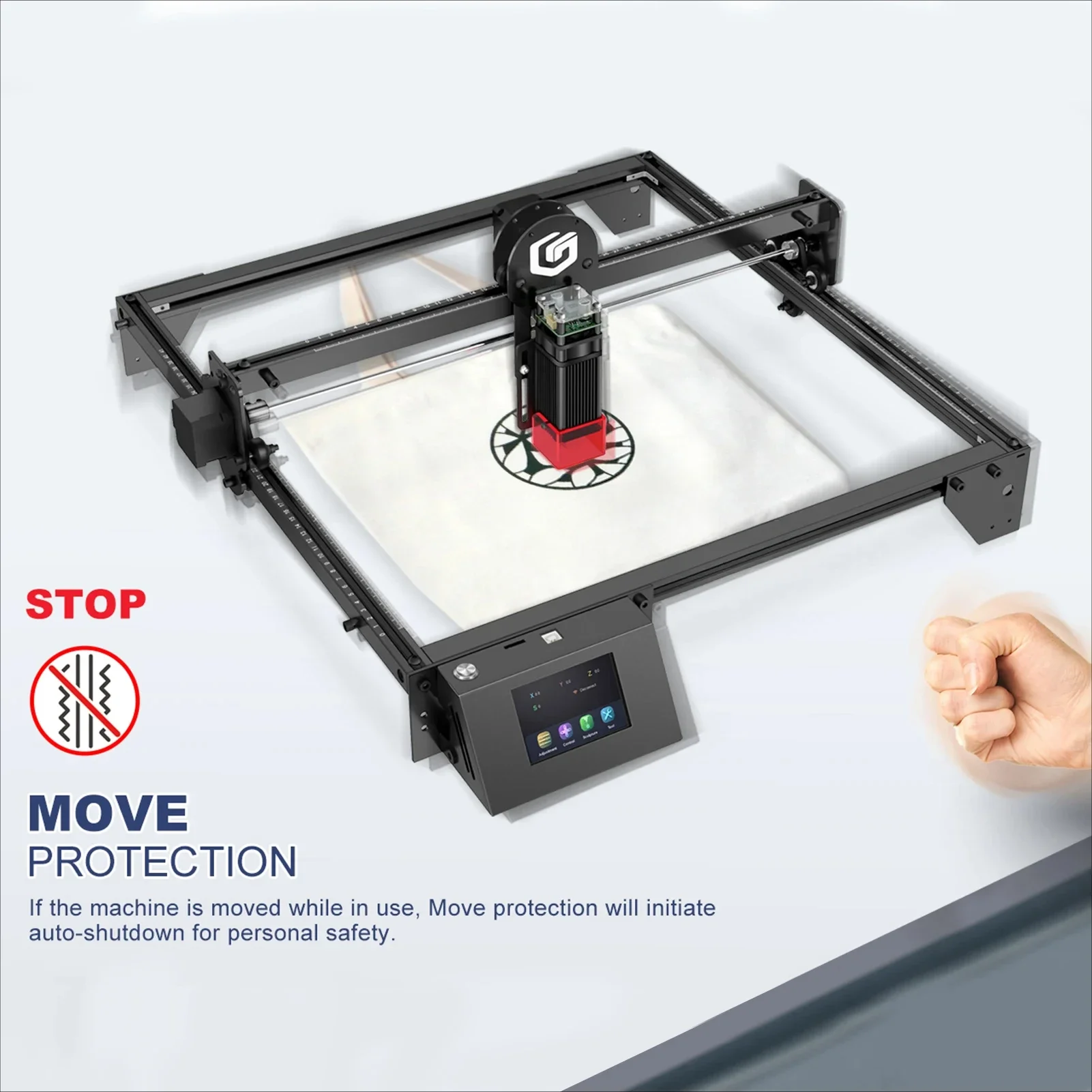 for RAY5 5W  Laser Engraver Eye Protection 400x400mm Carving Area Ultrafine Laser Spot Eye Protection