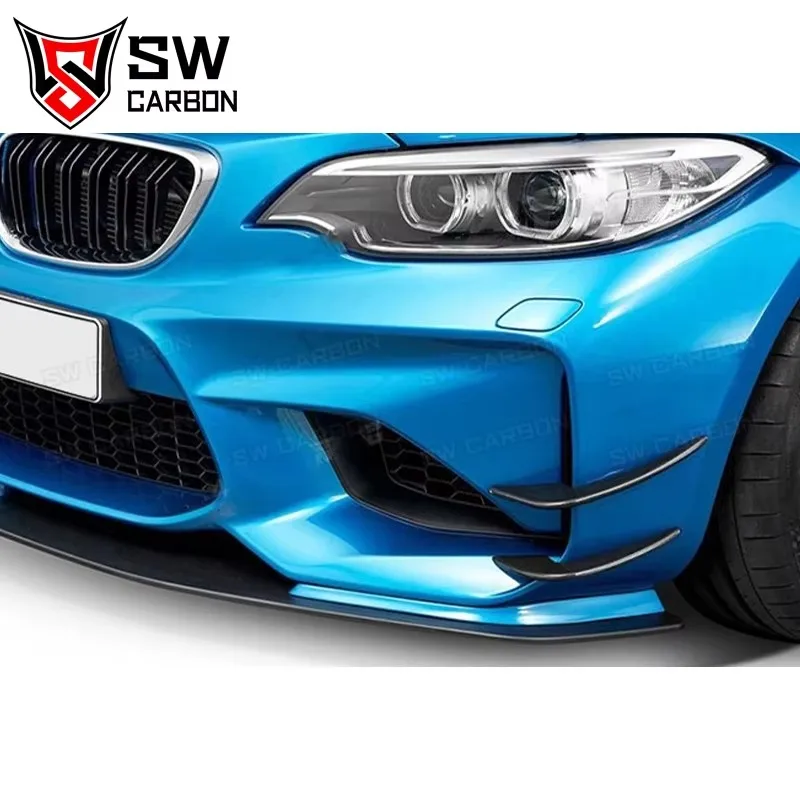 For BMW F87 M2 M2C Coupe Carbon Fiber AC Style Front Bumper Splitter Lip Fin Duck Wing Splitter Body Kit