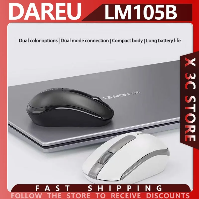 

DAREU Wireless Mouse - 2.4GWireless & Bluetooth Dual-Mode Portable Power-Saving Ergonomic for Laptop PC Business & Office Use