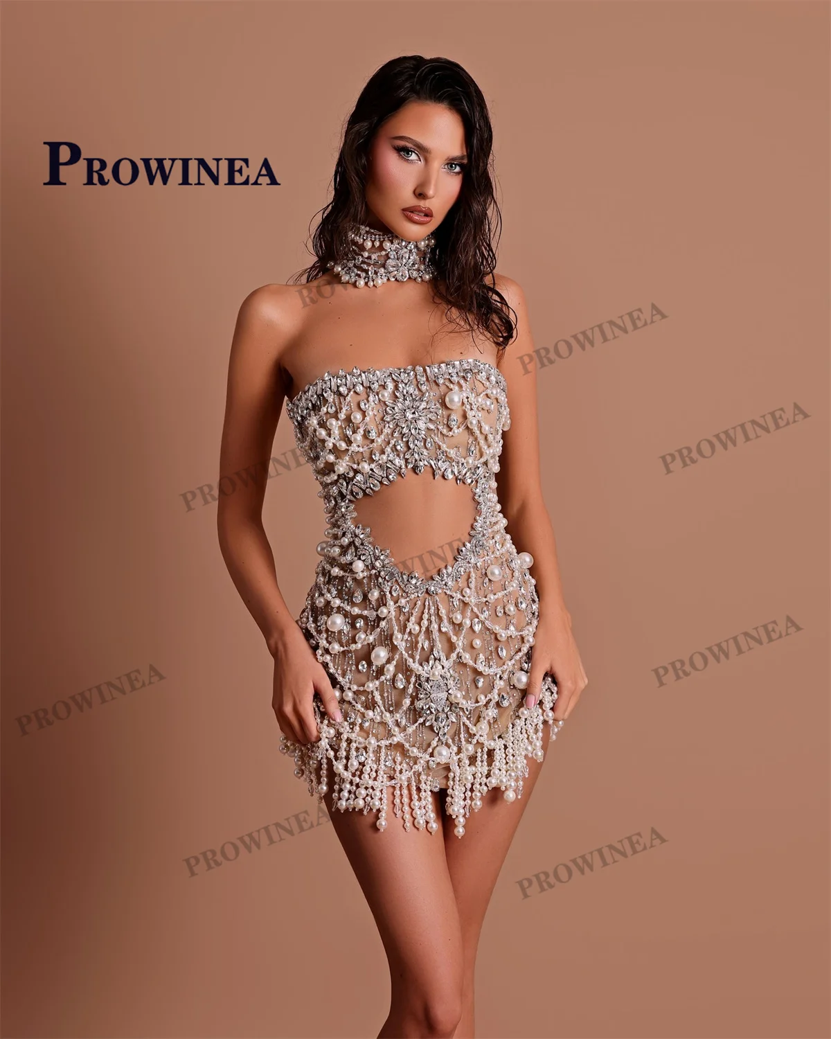 aliexpress homecoming dresses Prowinea Luxury Rhinestones Mini Dress Beadings Illusion Strapless Cocktail Party Vestidos De Formatura Customized festive-sale