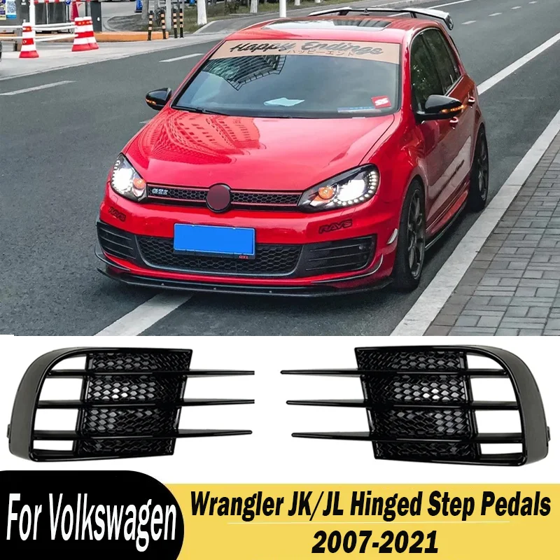 

For VW Golf 6 MK6 VI GTI R R20 2008-2013 Car Front Bumper Lip Splitter Fog Lamp Grill Spoiler Cover Air Vent Wind Knife Body Kit