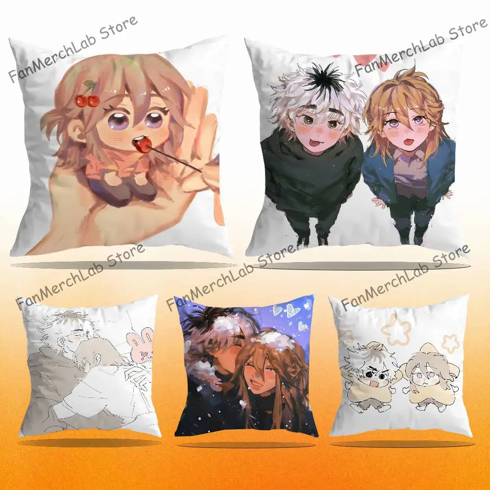 C-Cherry Crush Pillowcase Pillowslip Cushion Plush Boys Girls Cartoon Anime Kawaii Decoration Kids Birthday Cute Gifts