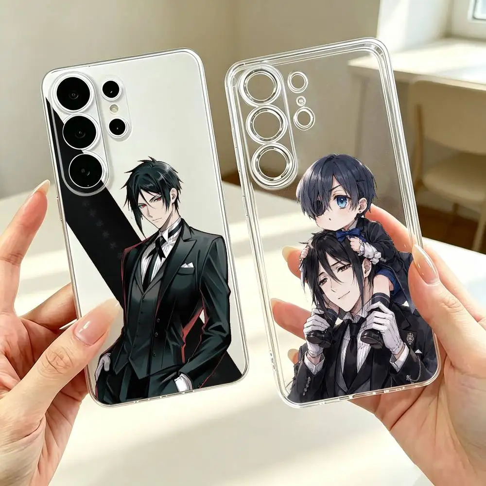 B-Black Butler Sebastian  Phone Case For Samsung S25,S24,S21,S22,S23,S30,Ultra,S20,Plus,Fe Transparent Cover Gift