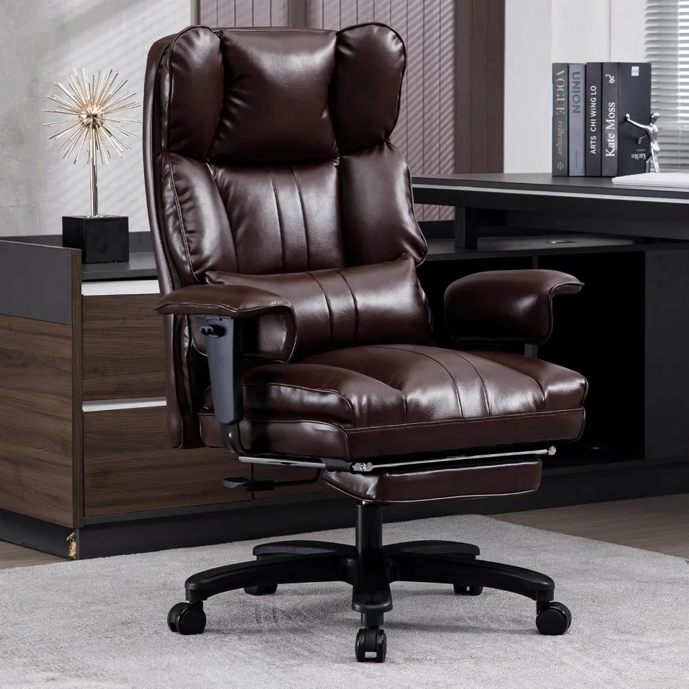 

Big and Tall Office Chair 500lbs Wide Seat Executive Office Desk Chair High-Back Office Task Chair with Foot Rest