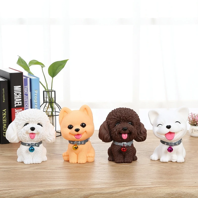 Mini Pet Dog Resin Figurines Poodle French Bulldog Pomeranian Corgi Puppy Cute Garden Table Decor For Home, Office, Kids Gifts