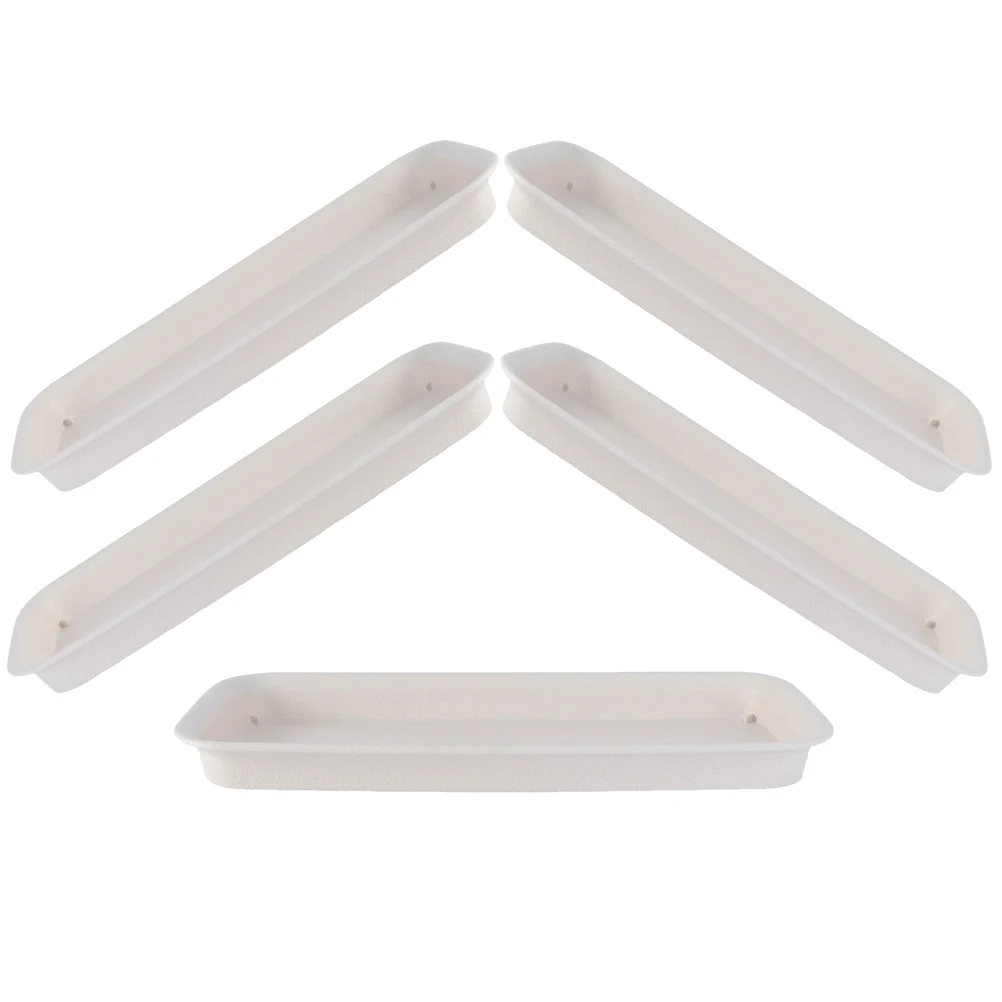 

5pcs Plant Saucers Rectangular 21x8 5cm Beige 200 Durable Plastic Pot Trays for Plants Flower Pot Saucer Drain Trays Water Tray