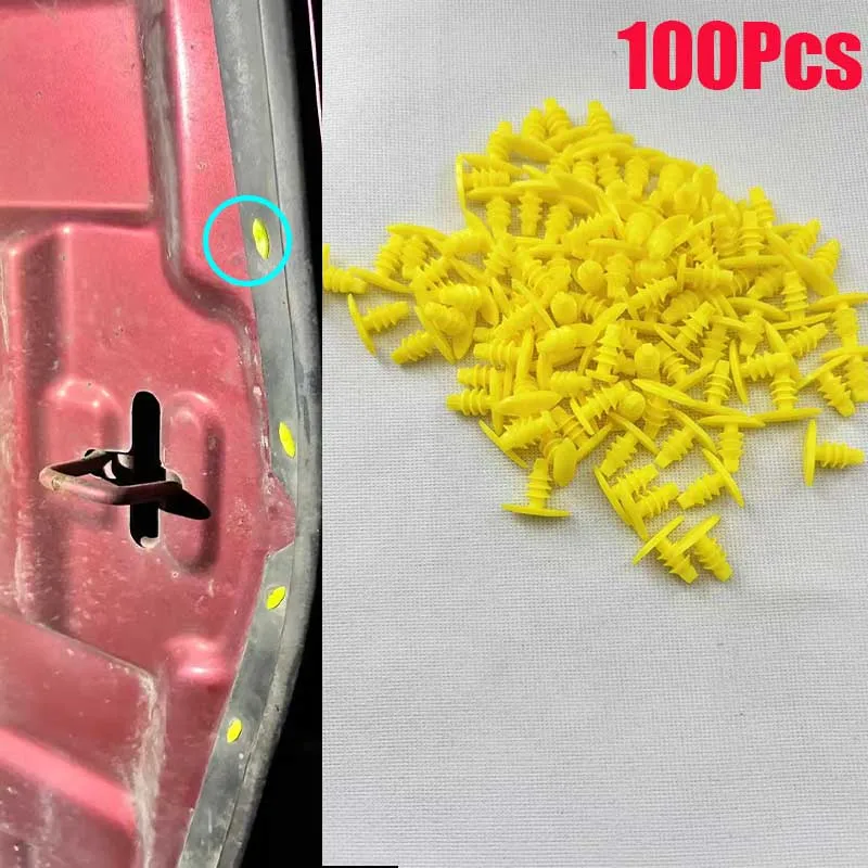 100 Uds Universal Auto reemplazar tornillos burlete retenedor remaches de plástico Clip de sellado para Honda Toyota para todos los coches