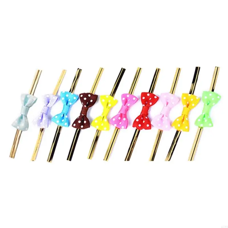 

Q5WD Bow Tie Wrapping Golden Wire 100pcs Binding Lollipop Candy Packaging Bags Fastener for Festival Wedding Party