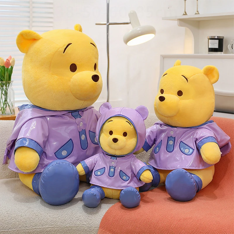 

Милый мультяшный медведь Винни, плюшевая игрушка в плащем, большое мягкое животное для детей, подарок на день рождения, Рождество, плюшевая кукла для призы
