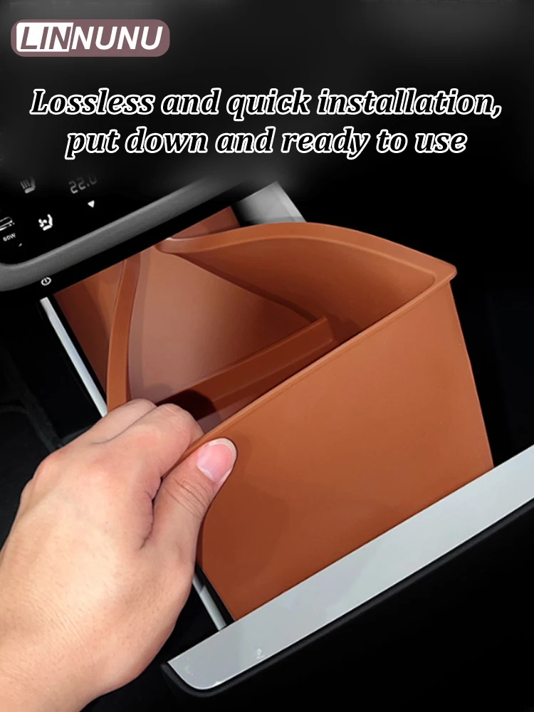 Linnunu Fit for Lixiang L6 L7 L8 2024 Silicone Refrigerator Mat Car Refrigerator Storage Box Storage Box Car Interior Accessories Protective Mat