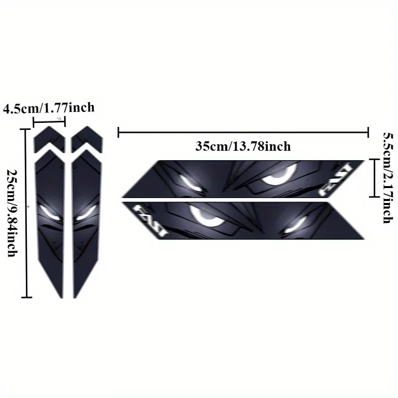 Anime Bike Sticker Set 4PCS, Self-Adhesive Decals for Bicycle Down Tube & Front Fork, Removable No-Residue Cycling Decor