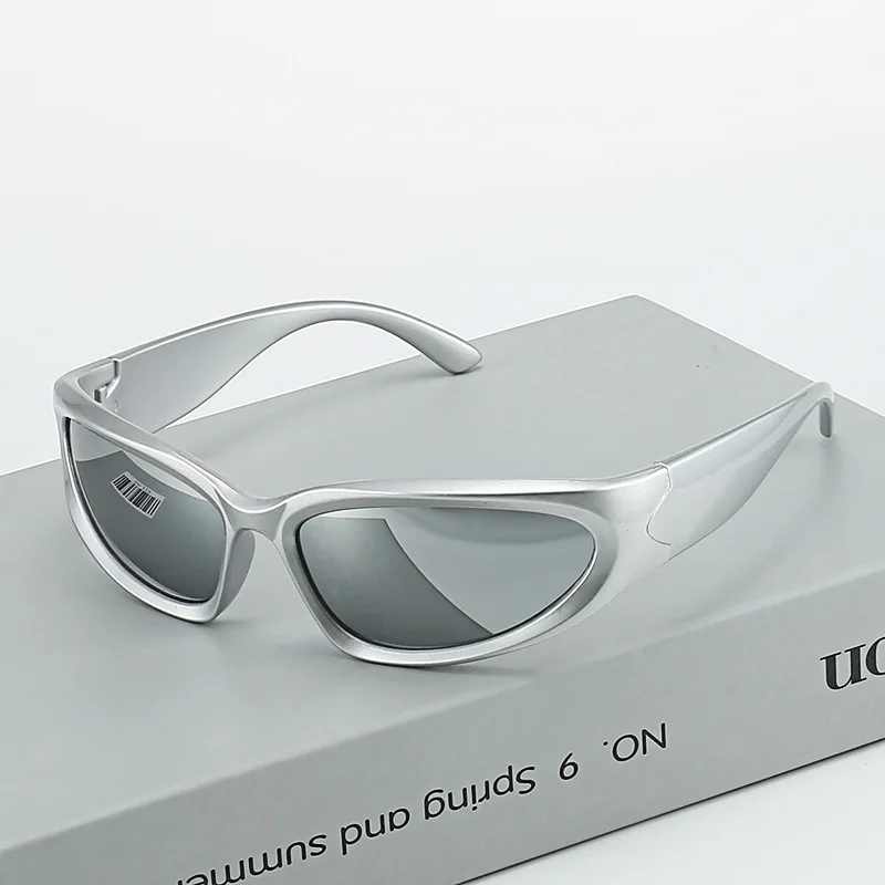 Neue Ankunft Beliebte Damen Sonnenbrille Punk Sonnenbrille Einzigartige Ovale Sonnenbrille Männer Goggle Shades Spiegel Bunte Y2K Brillen