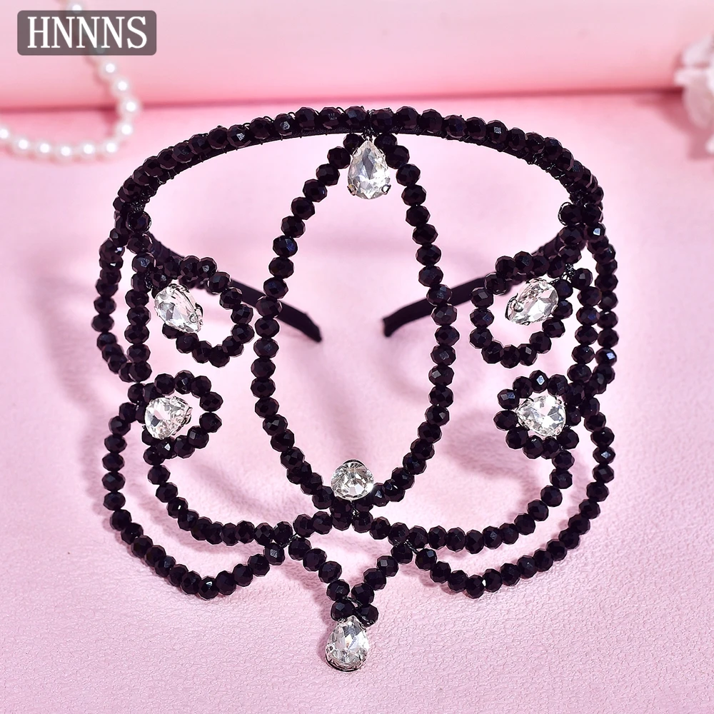 TOPQUEEN رائعة الزفاف حجر الراين عقال اليدوية حبة النسيج جميلة السيدات مأدبة الرقص حزب أغطية الرأس YXA407