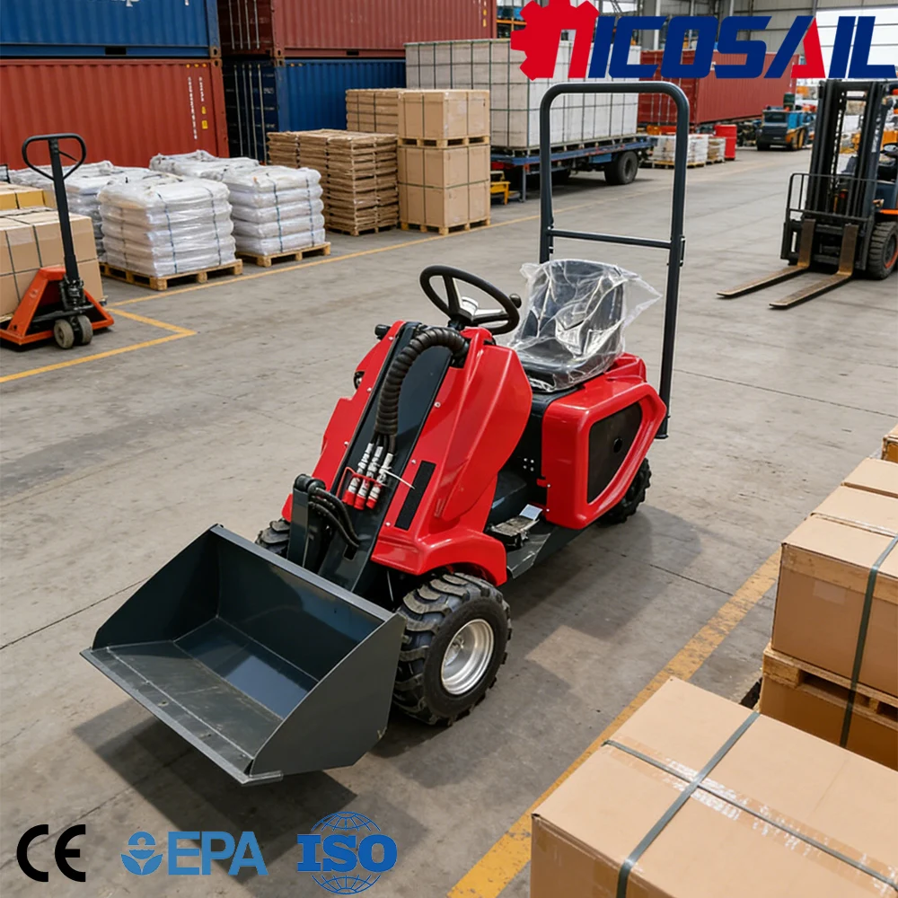 Small 3-Wheel Skid Steer Loader Euro 5 CE Certified Compact Excavator for Construction and Digging