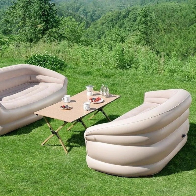 Inflatable sofa music festival essential artifact automatic outdoor camping double air cushion portable