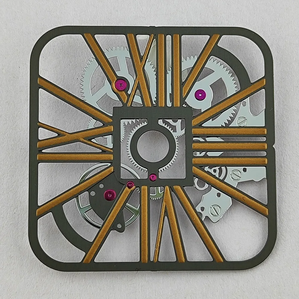 새로운 스퀘어 다이얼 NH70 중공 다이얼 27mm 다이얼 NH70NH72 무브먼트 시계 액세서리에 적합
