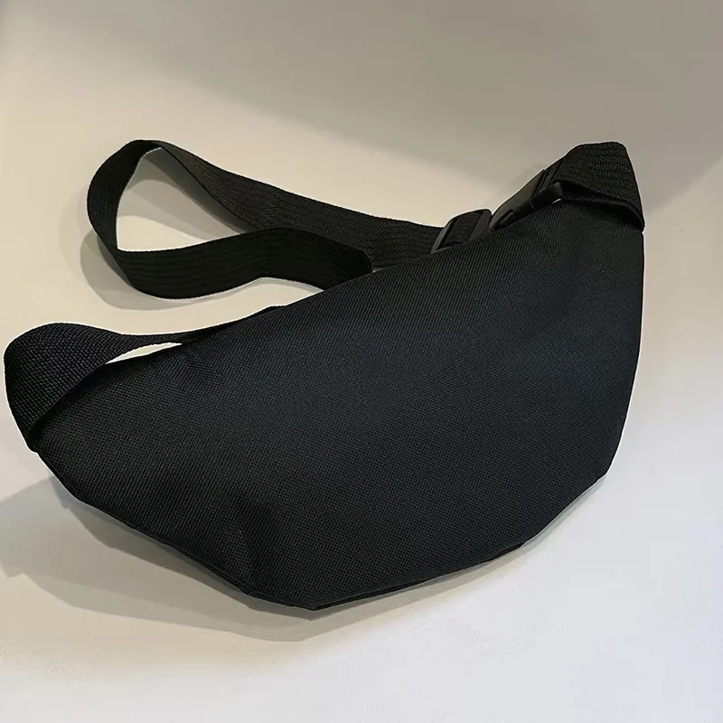Practical Versatile Black Waist Bag Multi-pocket Design Adjustable-strap Lightweight for Daily Use Casual Bag