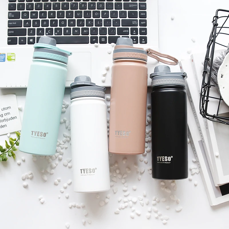 750ml Tyeso Thermos Cup Stainless Steel Portable Water Bottle Large Diameter And Large Capacity Student Sport Kettle