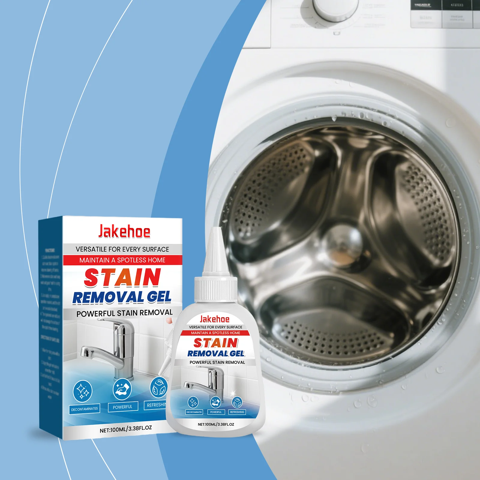 

Stain Cleaning Gel-Multi-Purpose Home Use Cleans Seal Gaps Aids Black Spot Dissolving Slows Chlorine Breakdown Sharp Tip Design