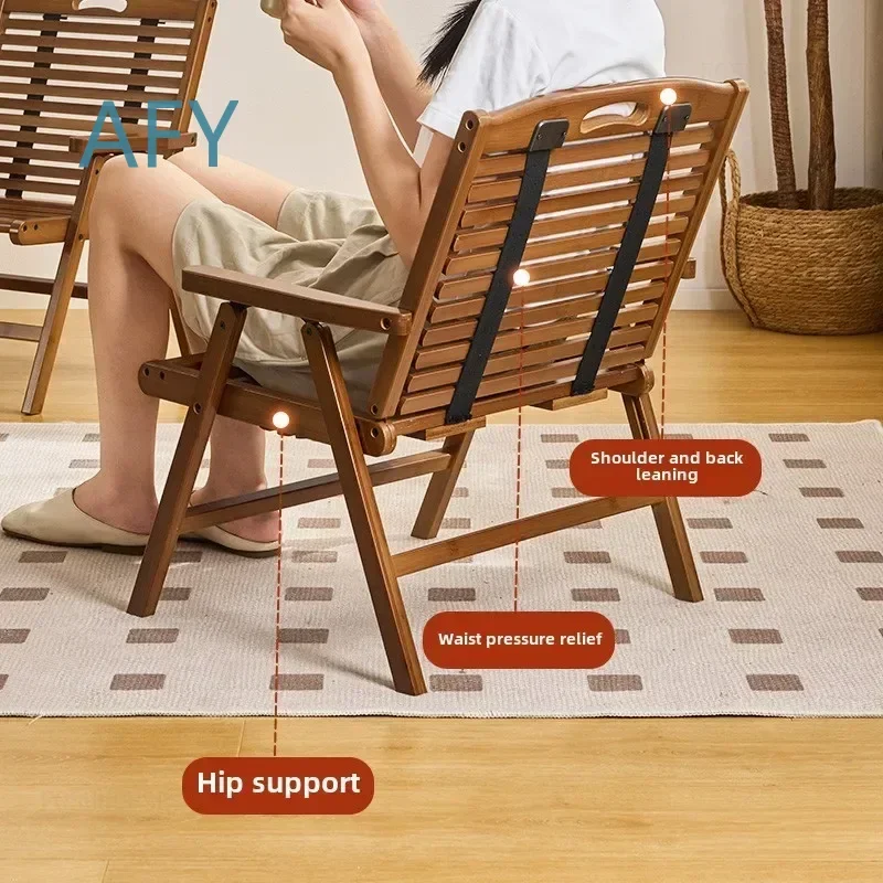 Bamboo Multifunctional Garden Furniture for Camping for Foldable Small Chair for Fishing for Outdoor Seating for Patio for