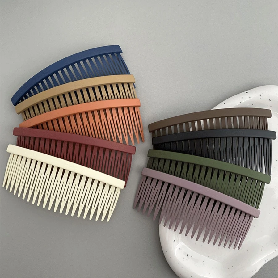 1Pc Fashion 10cm Women French Hair Comb Matte Straight Clips Solid Color Hair Claw Barrettes Hair Maker Bun Styling Accessories