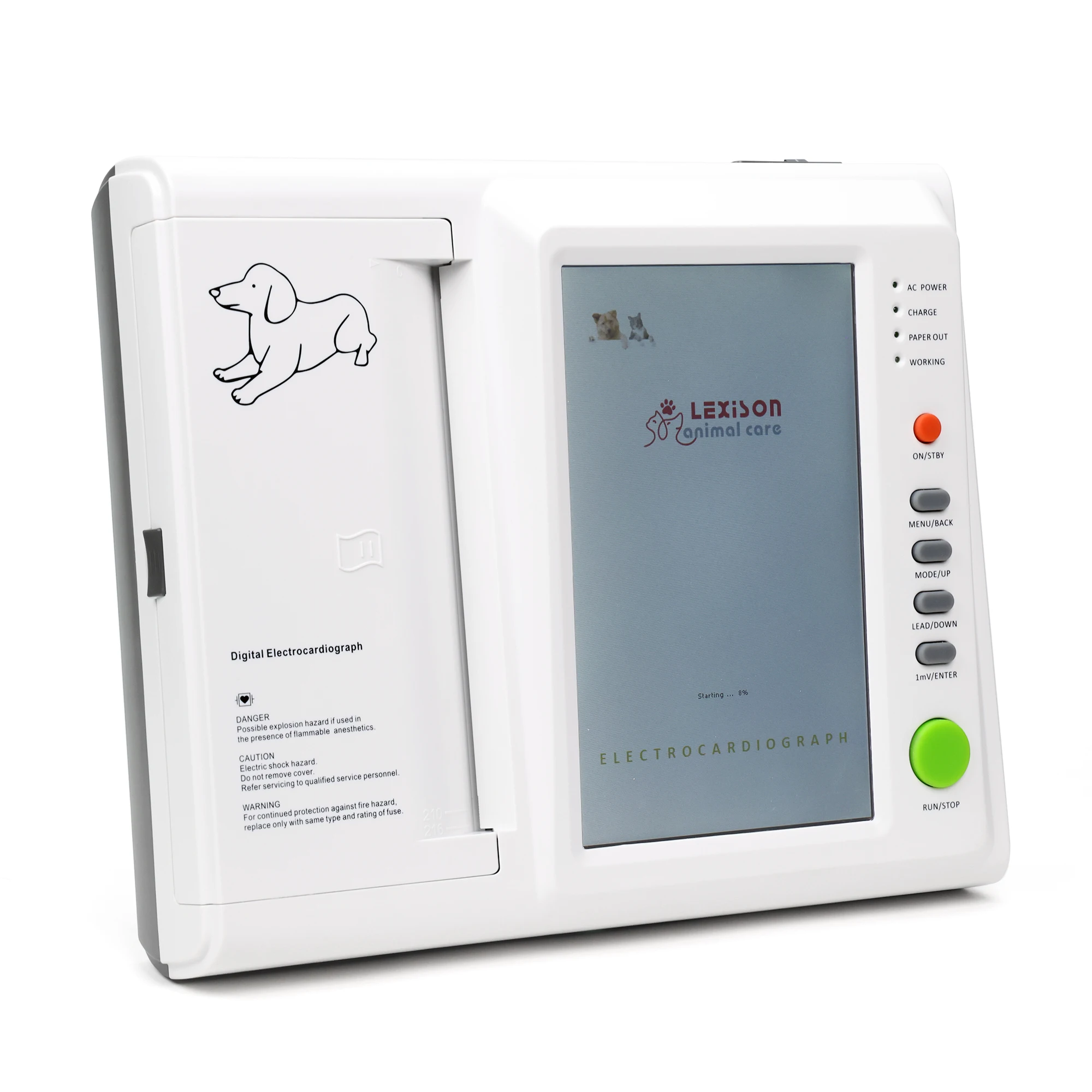 Touch Screen Veterinary ECG Device VECG-H12V Portable 12 Channel Electrocardiograph Animal Heart Monitoring Machine
