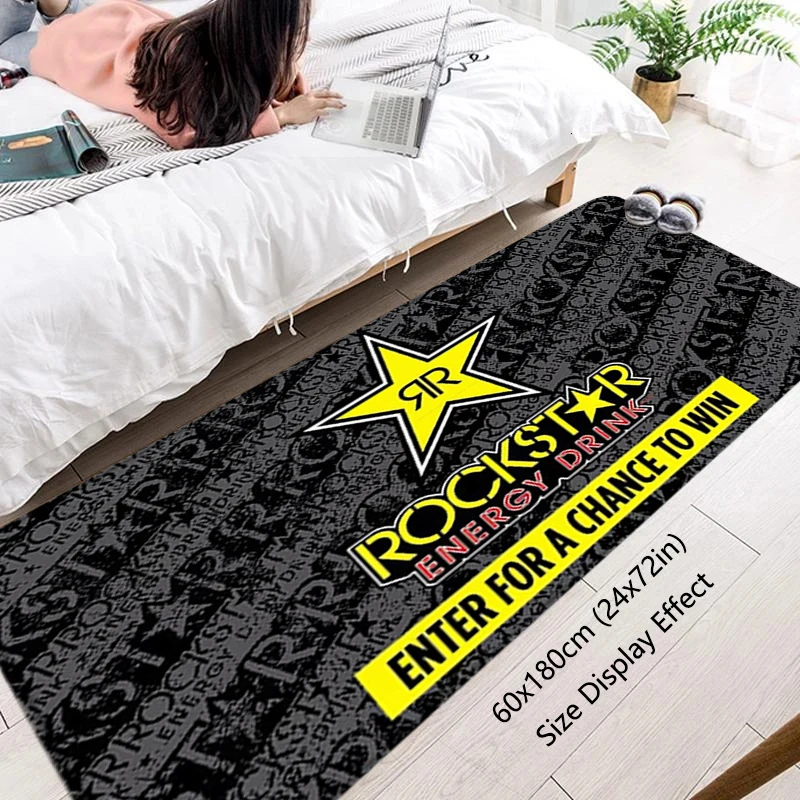 R-Rockstar 게이밍 러그 기도 복도, 거실 러그, 발 카펫, 입구 도어매트, 바닥 매트, 미끄럼 방지 매트, 가정 주방 장식 