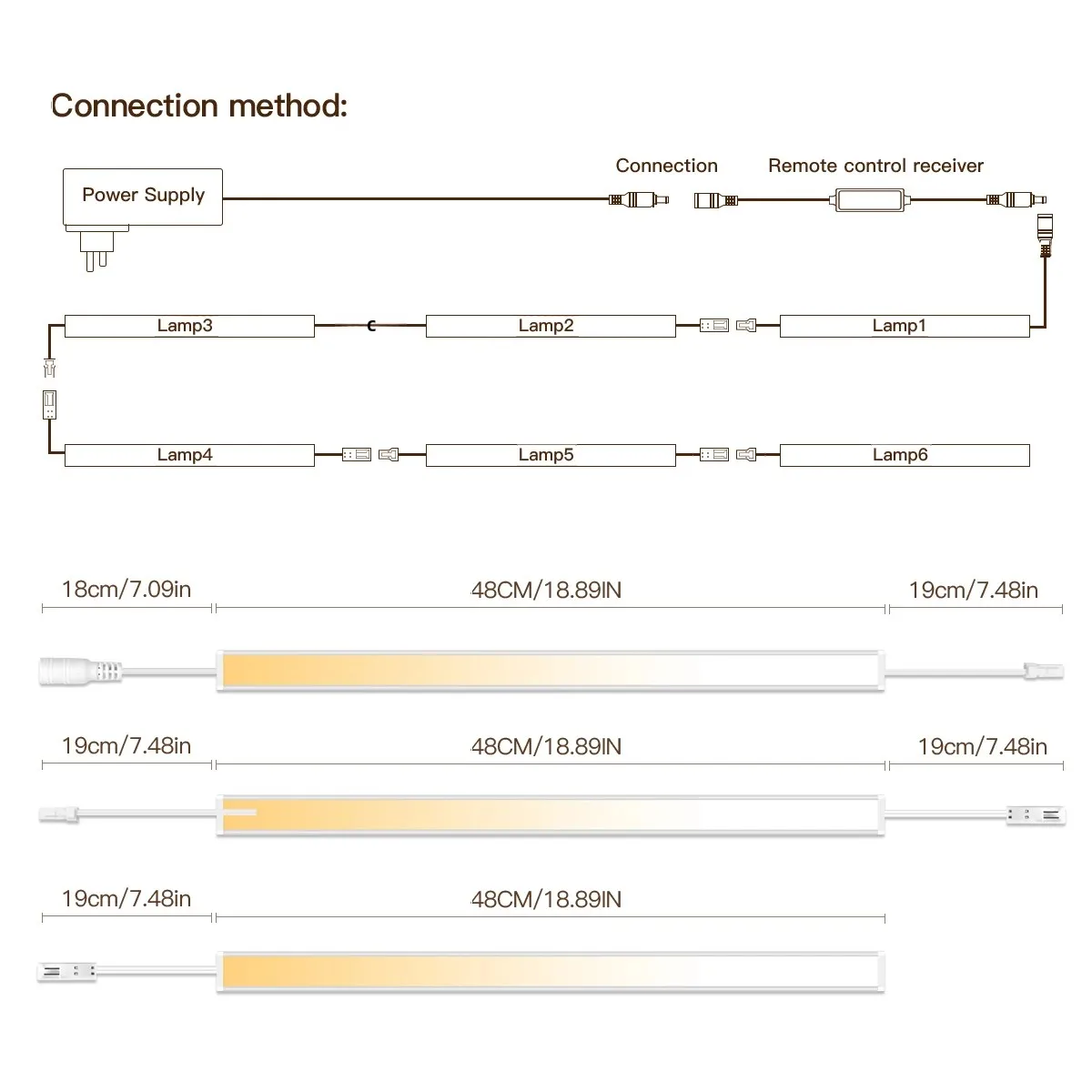 2700K-6500K Dimmable CCT barre de LED lampe éclairage intégré 1-10 pièces ensemble avec télécommande pour cuisine plafond mur Garage Dec