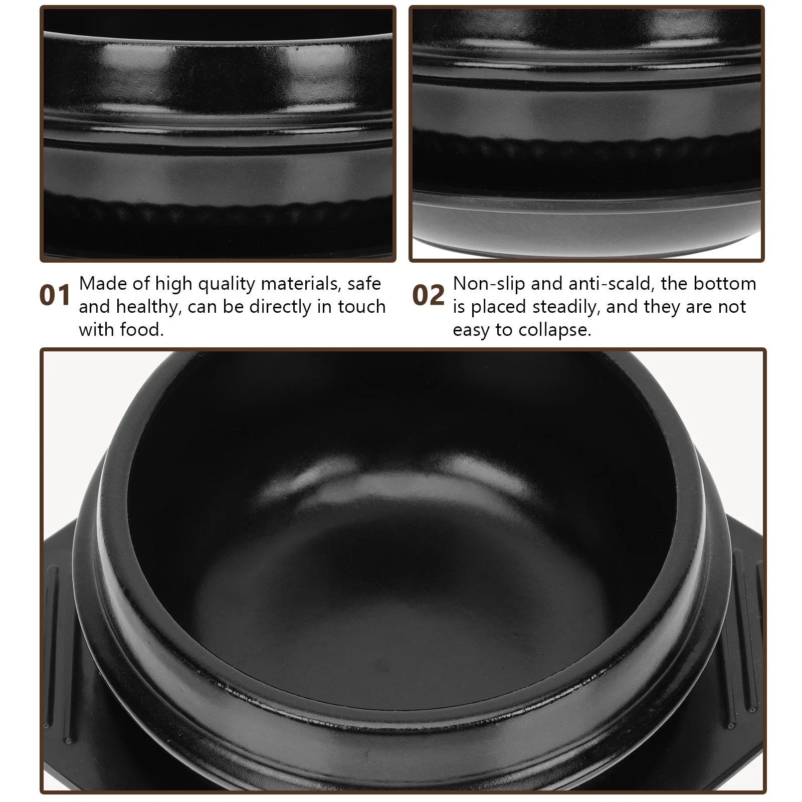 

1Pcs Ceramic Stew Pot Nonsticky Design for Home Restaurant Use with Heatresistant Tray Korean Ceramic Casserole