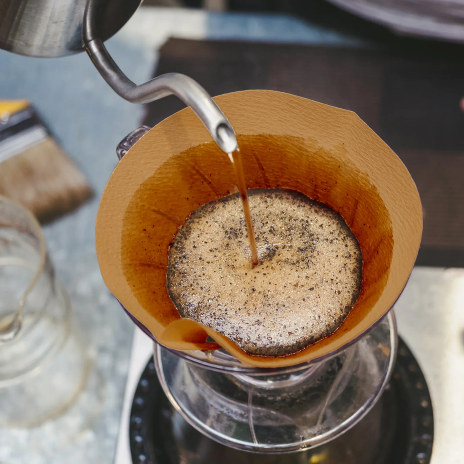 

200Pcs Fan Shape Coffee Filters Cone Design Disposable Paper Filter for Drip Coffee Maker Accessories