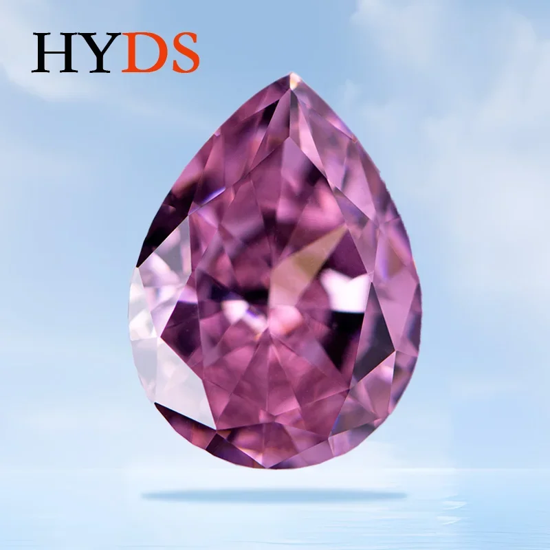 

Cubic Zirconia Dark Pink Color Crushed Ice Cut Pear Shape Charms Beads for Jewelry Making Pendant Rings Materials No Certificate