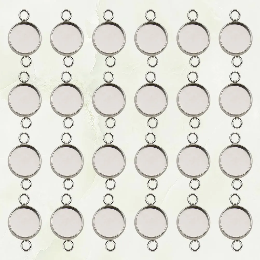 

50pcs Stainless Steel Bottom Bracket Jewelry Making Accessories DIY Handmade Pendant Fashion Necklace for Women Daily Wear