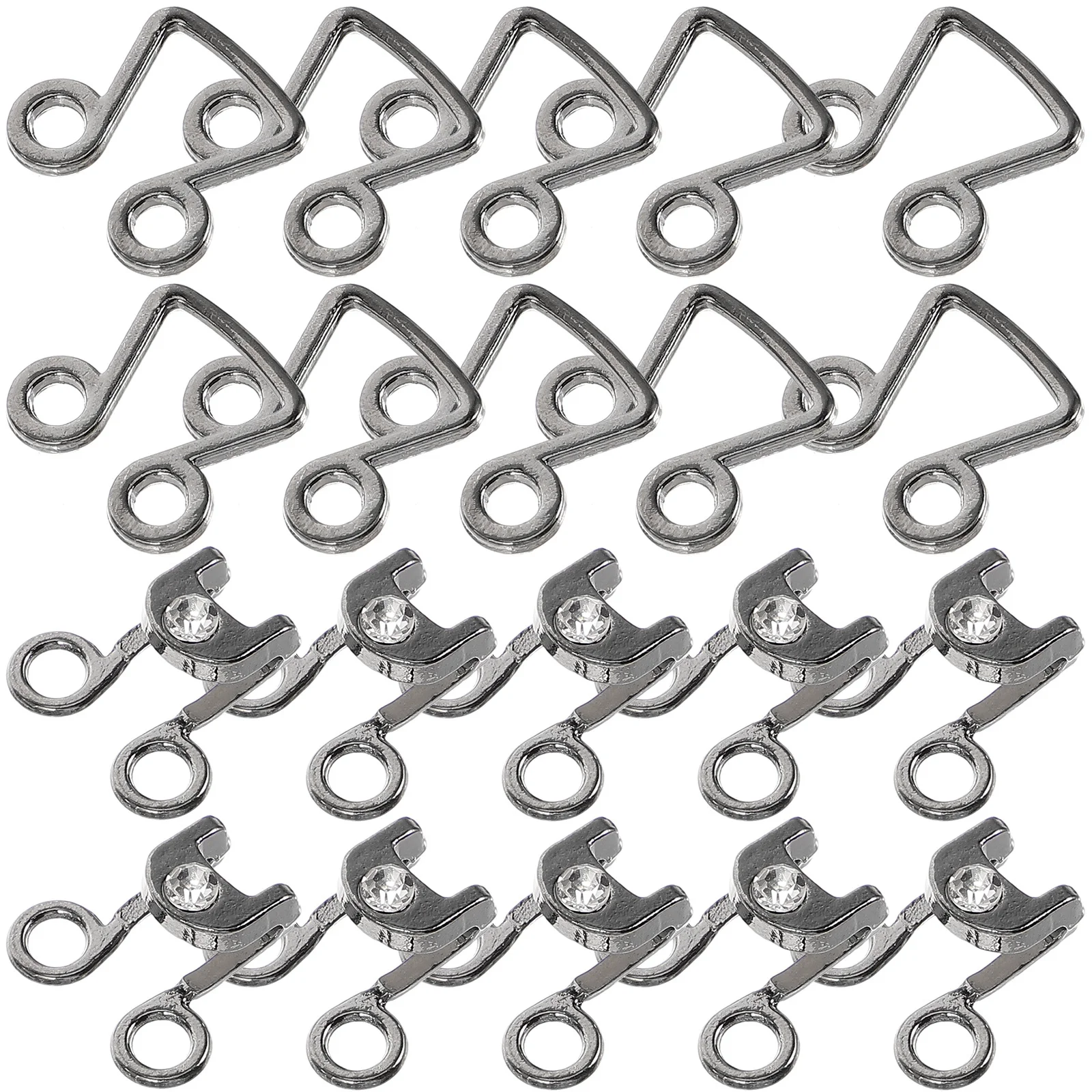 

10Pcs Metal Closure Hooks Bra Pants Clothes Sewing Replacement for Cheongsam Garments Bra Hooks Replacement