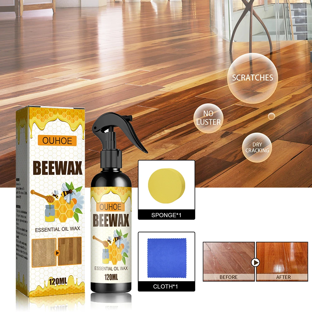 Furniture Polishing Beeswax Spray Wooden Floor Cleaning Maintenance Wood Table Shiny Wear Resistant Multipurpose Beeswax Agents