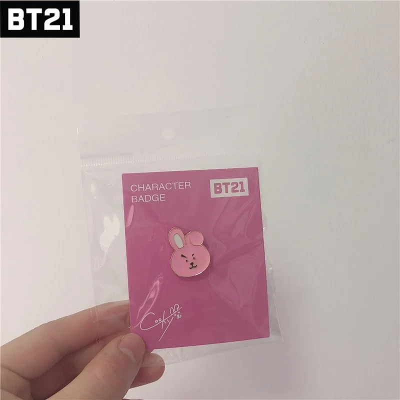 Kawaii Bt21 Cooky Tata Broche, Fãs de Emblema, Alloy Pins, DIY Chapéus, Roupas, Decoração Mochila, Acessórios de Vestuário, Presentes, Colecionar, Novo