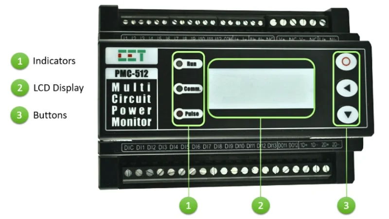 RS485 DC Multi-Circuit Din-Rail Power  Multi-Channel Energy Meter for DC Power Distribution Application