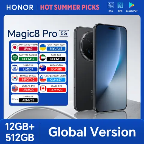 2026 New HONOR Magic8 Pro Global Version 12GB+512GB 6.71'' 120Hz OLED Screen 200MP Cameras 7100mAh 100W SuperCharge Android 16