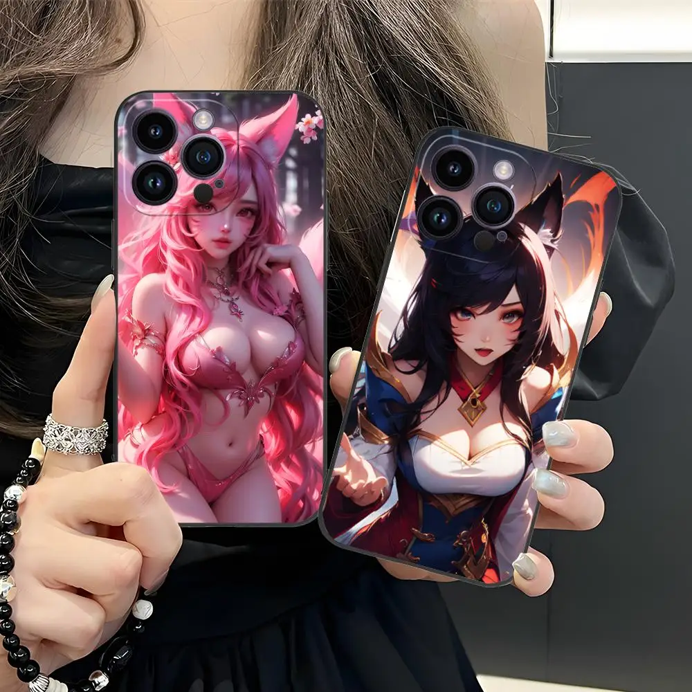 

Чехол для мобильного телефона LOL Ahri для iPhone 17, 16, 15, 14, 13, 12, 11 X XR XS 8 7 Pro Max Plus, мини-цветный защитный смартфон, мобильные телефоны