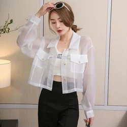 Stylish Solid Color Pockets Button Casual Chiffon Shirt Female Clothing 2024 summer New Oversized Loose Tops Commute Blouse