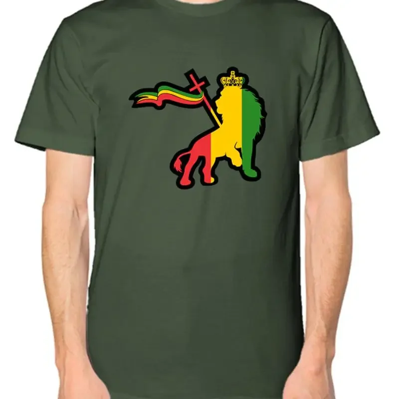 Lion T Shirt Men Ladies Conquer Rasta Reggae Rastafarian Top
