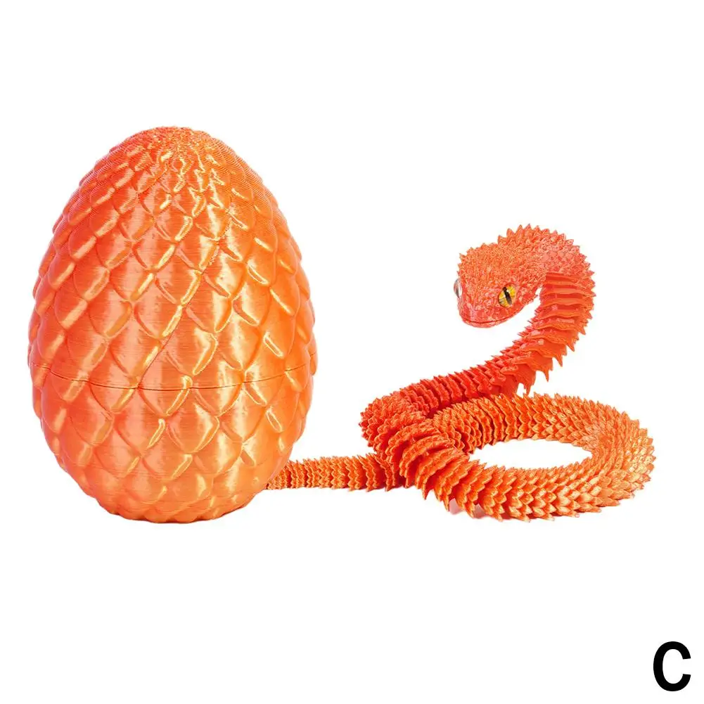 3D Gedruckt Coole Schlange Drachen Ei Multi-gelenk Roman Ostern Heißer-verkauf Geschenk Dekompression kinder Spielzeug Desktop dekoration