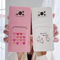 Xiaomi用カードホルダー付き漫画電話ケース,x3,nfc,x3,pro,x4,m4,prof3,x2,m5,x3,x4,gt,poko,x3pro,g,5g