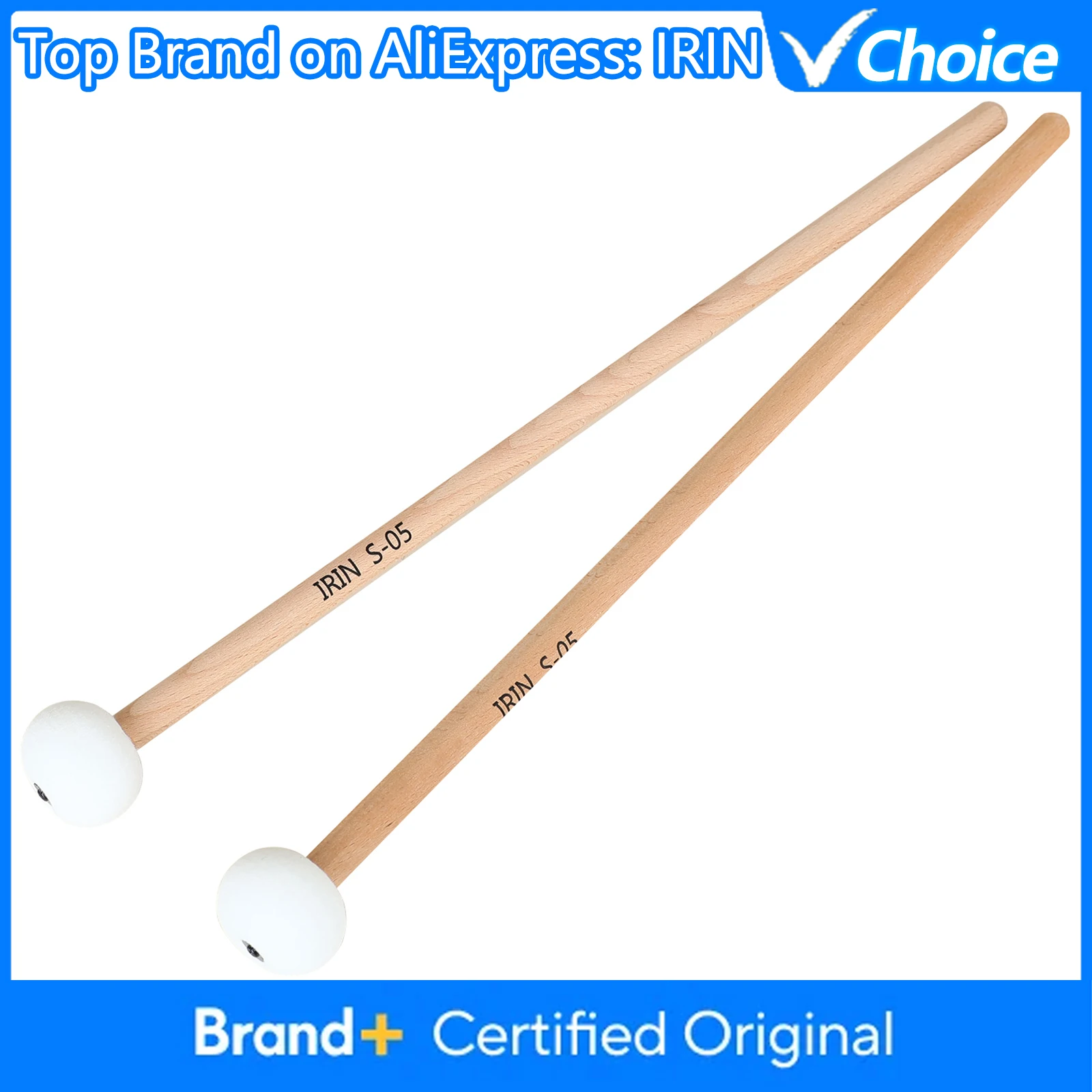 

Молотки для тампини IRIN S-05, фетровые, с рукояткой из цельного дерева, аксессуары для ударных инструментов