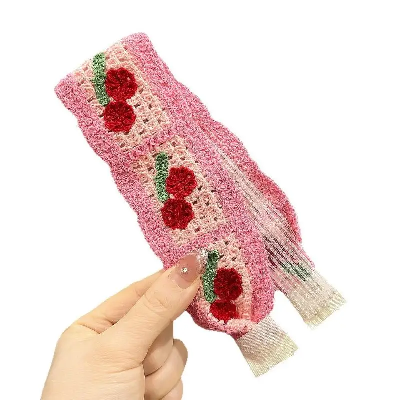 1/2 Stück gestricktes, buntes Stirnband mit Blumenmuster für Frauen und Mädchen, süßes Haarschmuck-Kopfband, modisches Haar-Accessoire – Detail 6