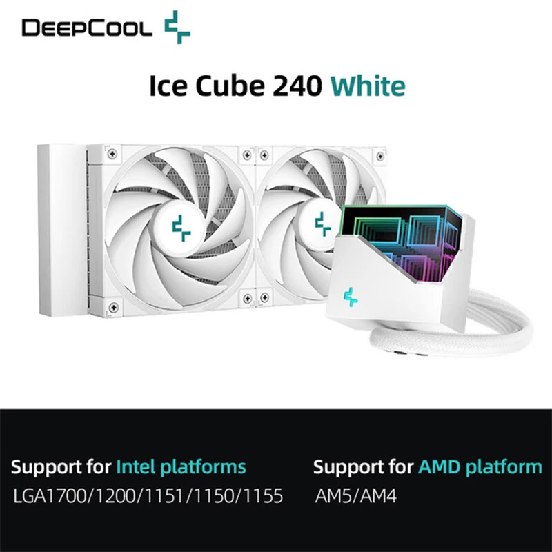 240 AIO CPU Wate Cooler Water Cooling 240mm Radiator For LGA1700 20XX 115X 1200 AMD AM4 AM5 DeepCool LT520