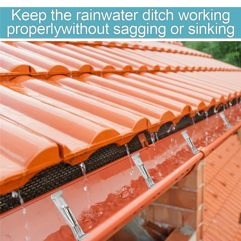 10 عبوات من شماعات مزراب مقاس 5 بوصة مع براغي، مشابك مزراب سريعة المسمار، دعامة مزراب تأتي لمزاريب الألومنيوم على طراز K مقاس 5 بوصات -AA