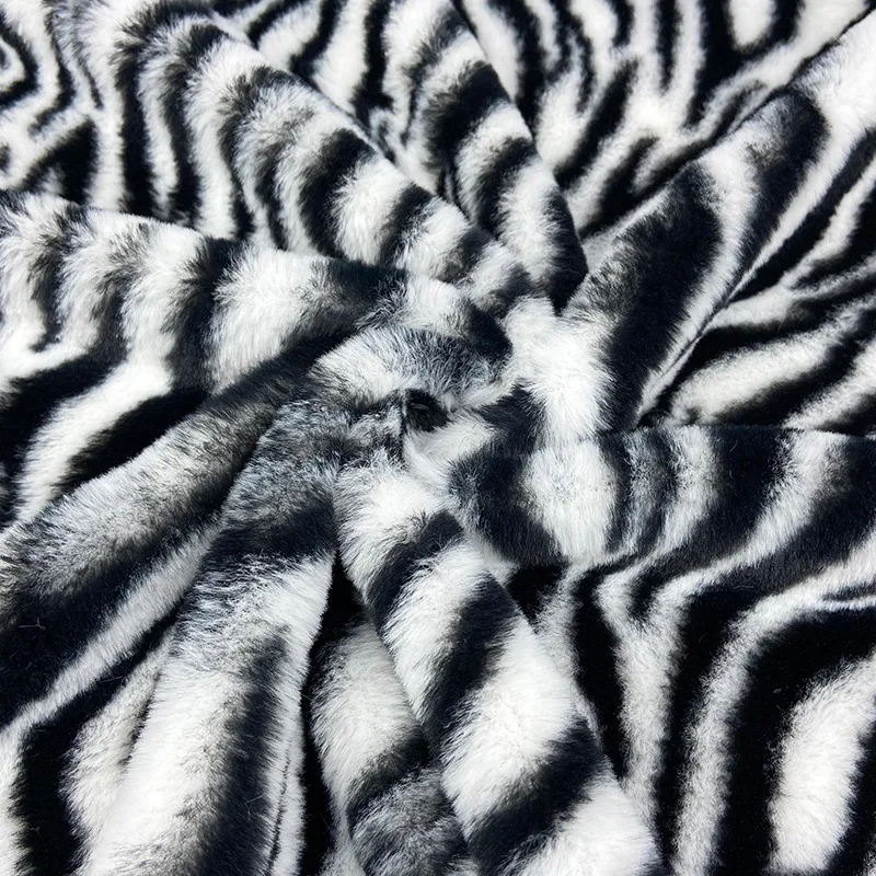 Small Rabbit Plush Fabric, Zebra Print, Thicken DIY Clothing, Coat, Pillow, Handmade Sewing, Quilting