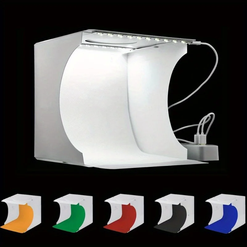 Dual LED Panels Folding Portable Photo Video Box Lighting Studio Shooting Tent Box Kit Diffuse Studio Softbox Lightbox