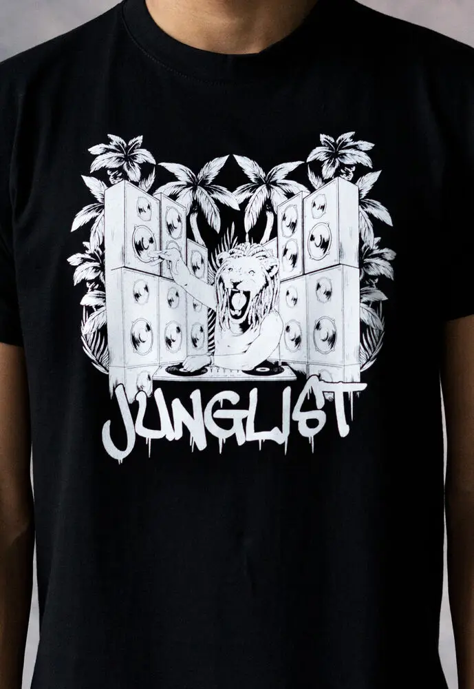 Drum and Bass Lion DJ T Shirt n & Music Jungle Neurofunk Junglist Amen Men's Tee  High Quality 100%Cotton Short Sleeve